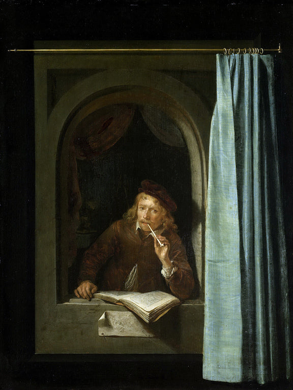 Dou, Gerard -- Zelfportret, 1640-1650.jpeg - Oil Painting Haven Oil Painting Haven