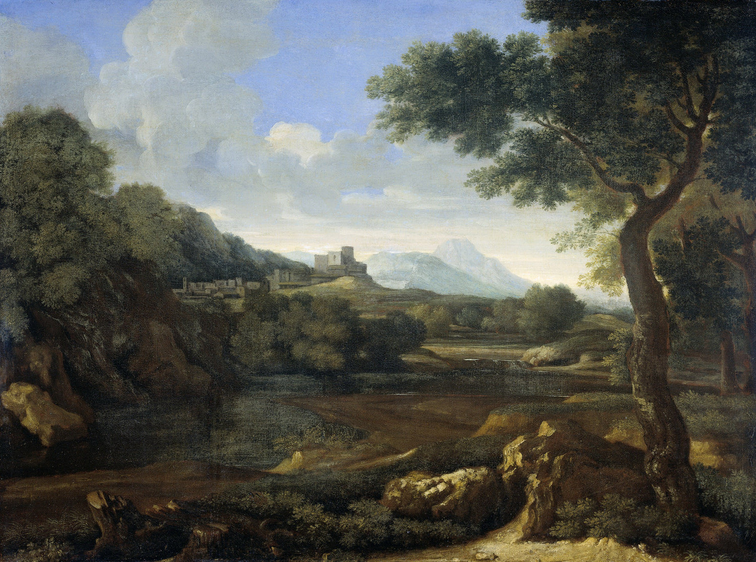 Dughet, Gaspard -- Landschap, 1640-1645.jpeg - Oil Painting Haven