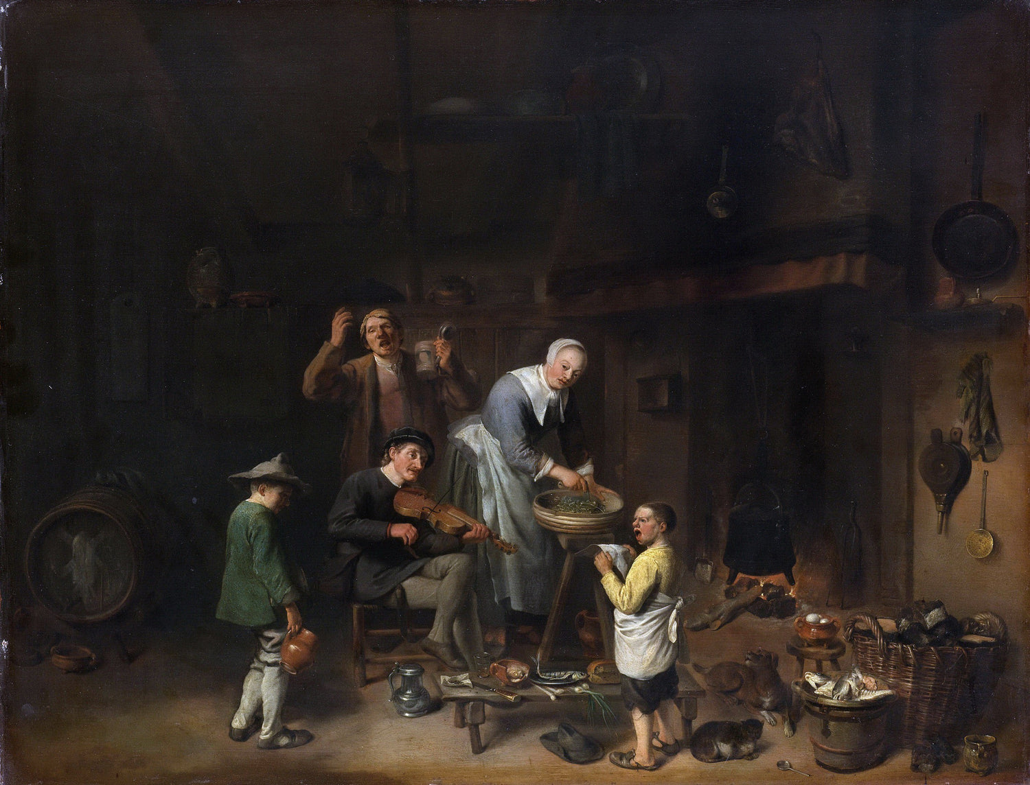 Duyfhuysen, Pieter Jacobsz. -- Zingende boerenfamilie, 1640-1677 - Oil Painting Haven