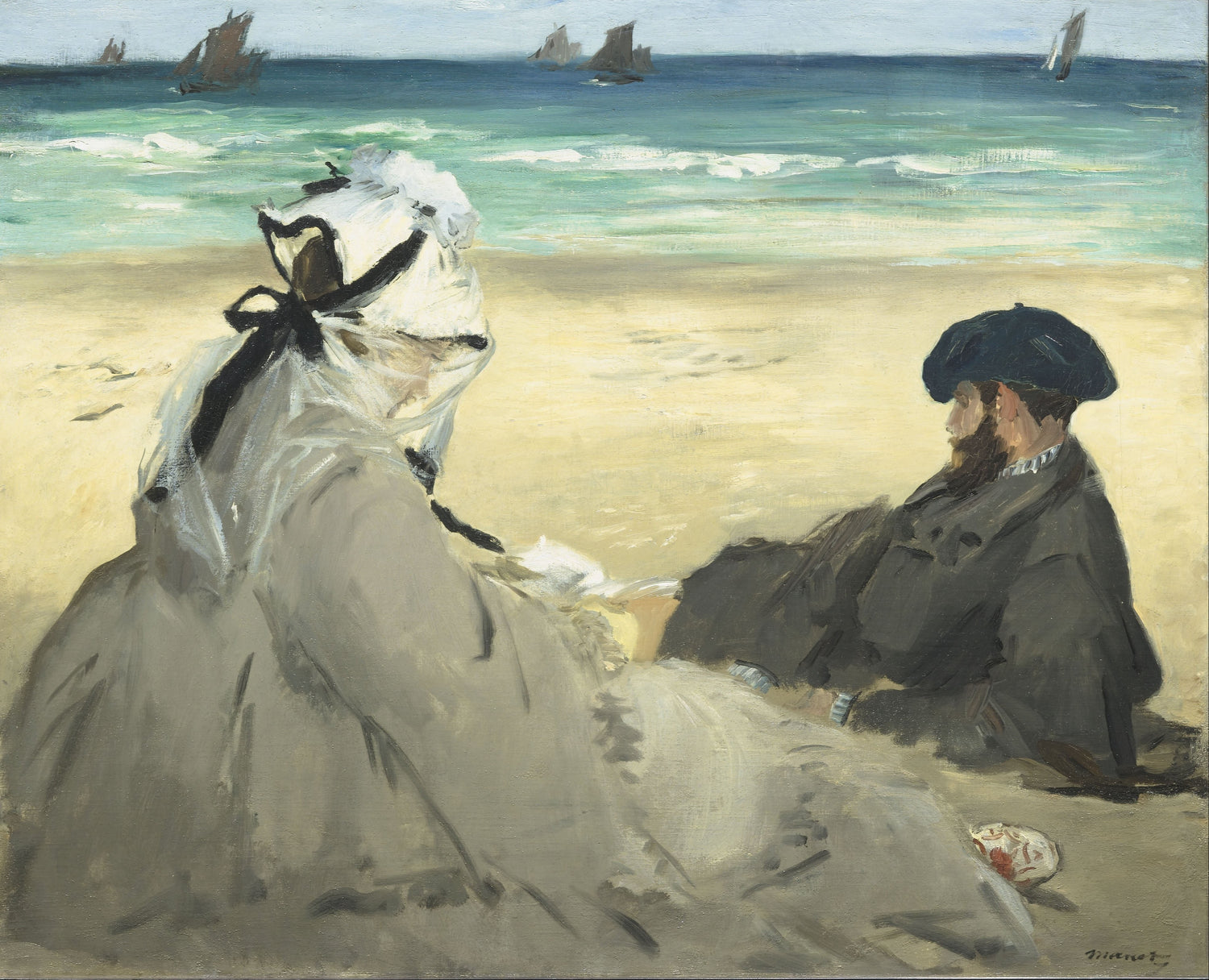 Edouard_Manet_-_On_the_Beach - Oil Painting Haven