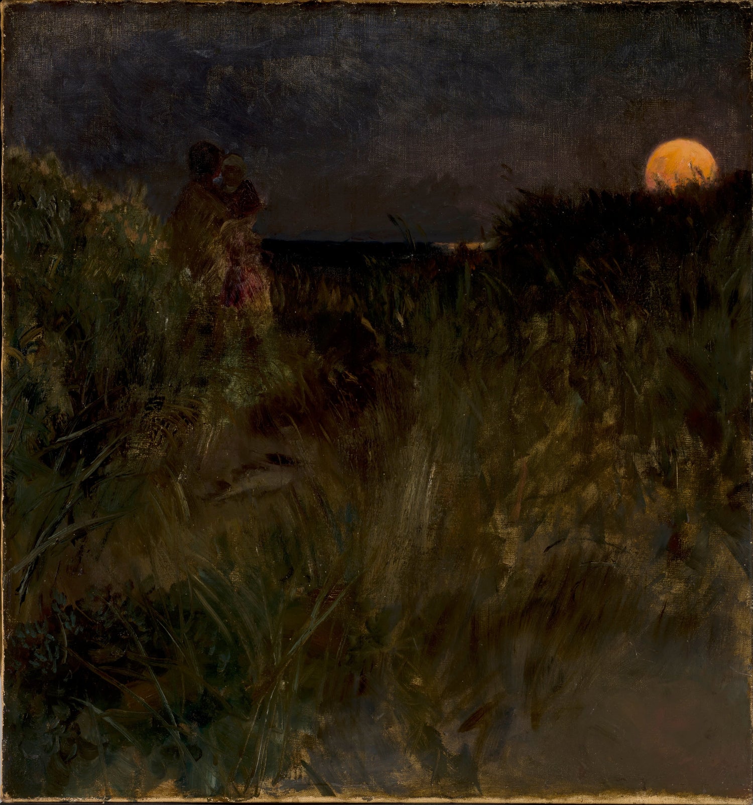 Eilif_Peterssen_-_Moonrise_over_the_dunes - Oil Painting Haven