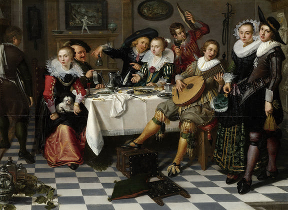 Elias, Isaac -- Feestvierend gezelschap, 1629.jpeg - Oil Painting Haven Oil Painting Haven