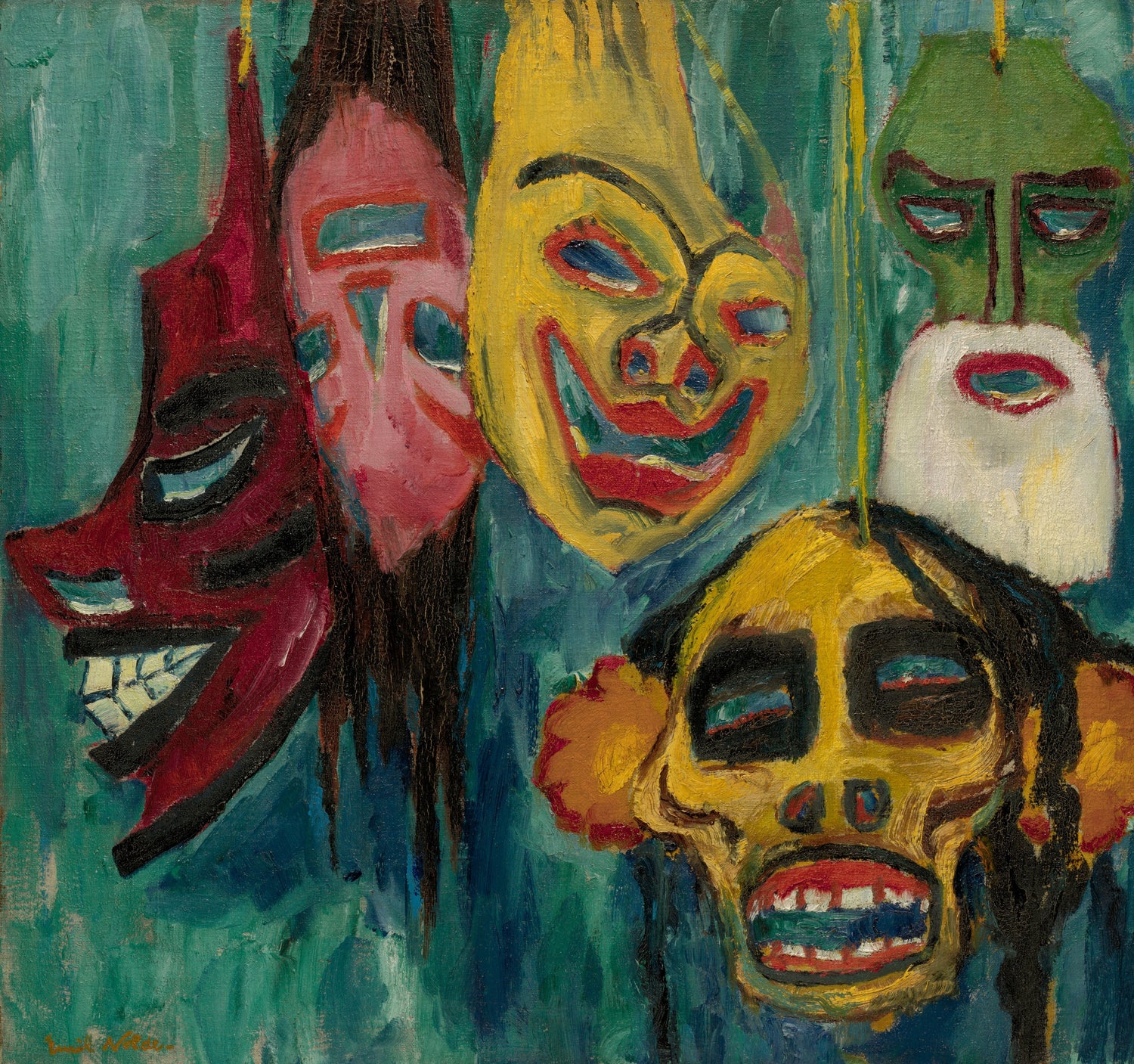 Emil Nolde - Masks, 1911 - Oil Painting Haven