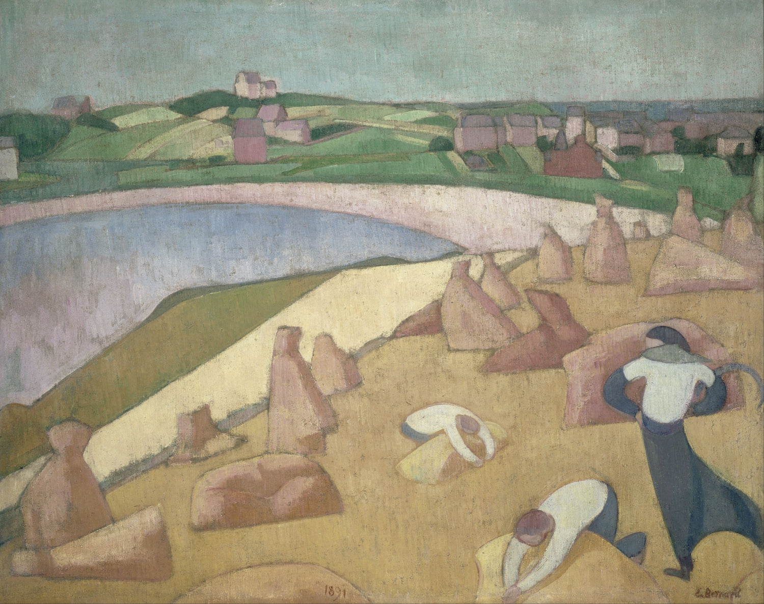 Emile_Bernard_-_Harvest_by_the_Sea - Oil Painting Haven