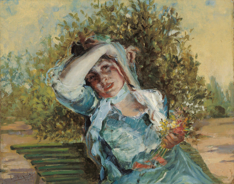 Emilio_Sala_Francés_Girl_with_Flowers - Oil Painting Haven Oil Painting Haven