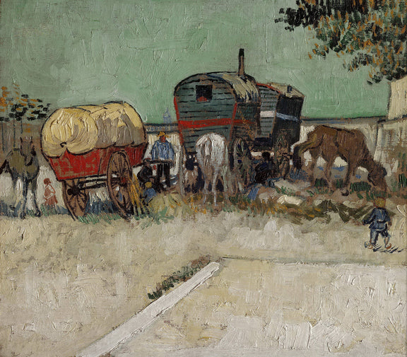 Encampment of Gypsies with Caravans - Oil Painting Haven Oil Painting Haven