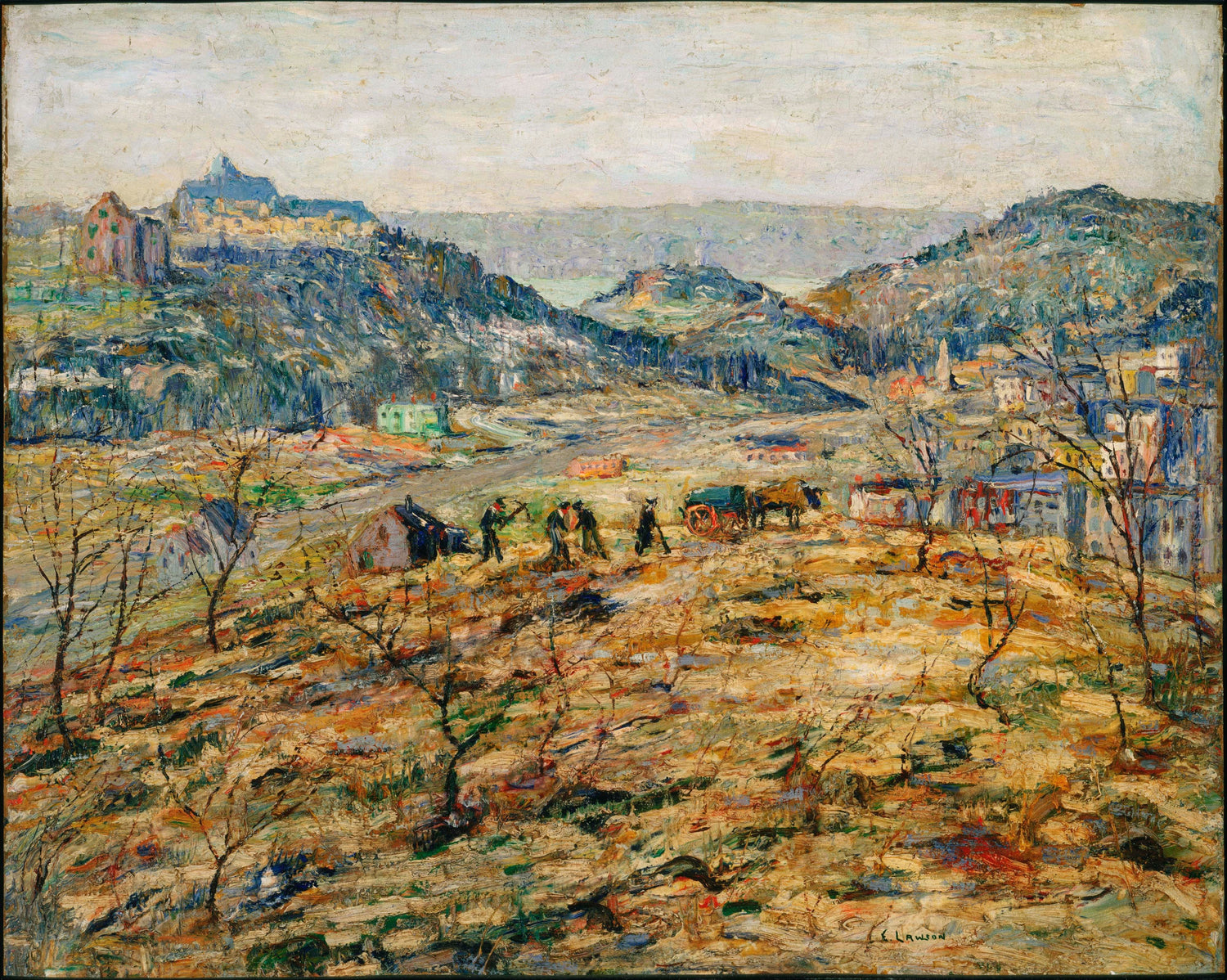 Ernest Lawson (1873–1939)-City Suburbs - Oil Painting Haven