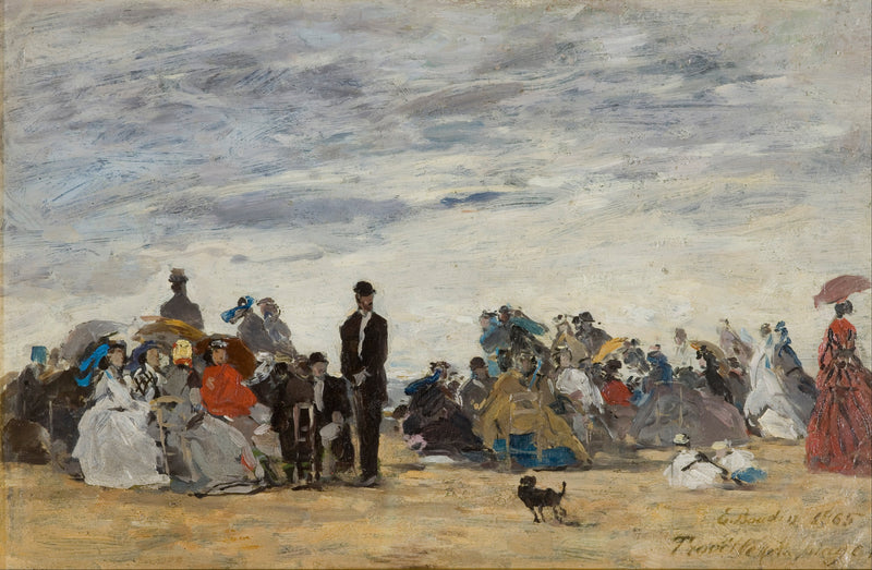 Eugène_Boudin_-_The_Beach_at_Trouville - Oil Painting Haven Oil Painting Haven