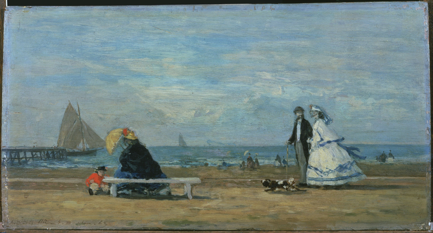 Eugène Boudin (1824–1898)-Beach at Trouville - Oil Painting Haven