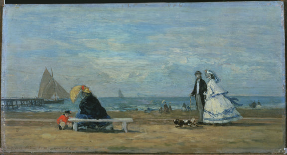 Eugène Boudin (1824–1898)-Beach at Trouville - Oil Painting Haven Oil Painting Haven