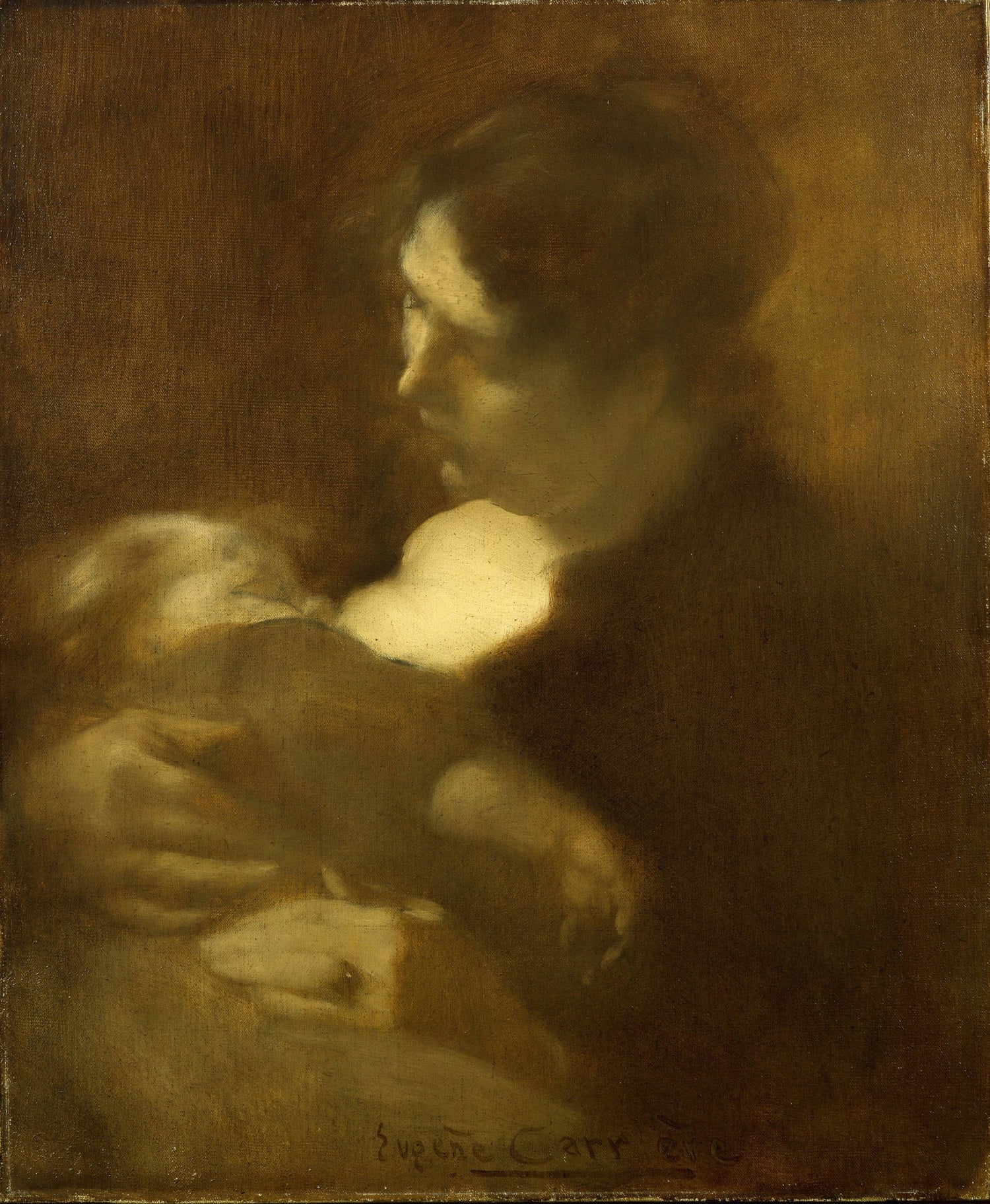 Eugène Carrière - Motherhood, 1880s - Oil Painting Haven