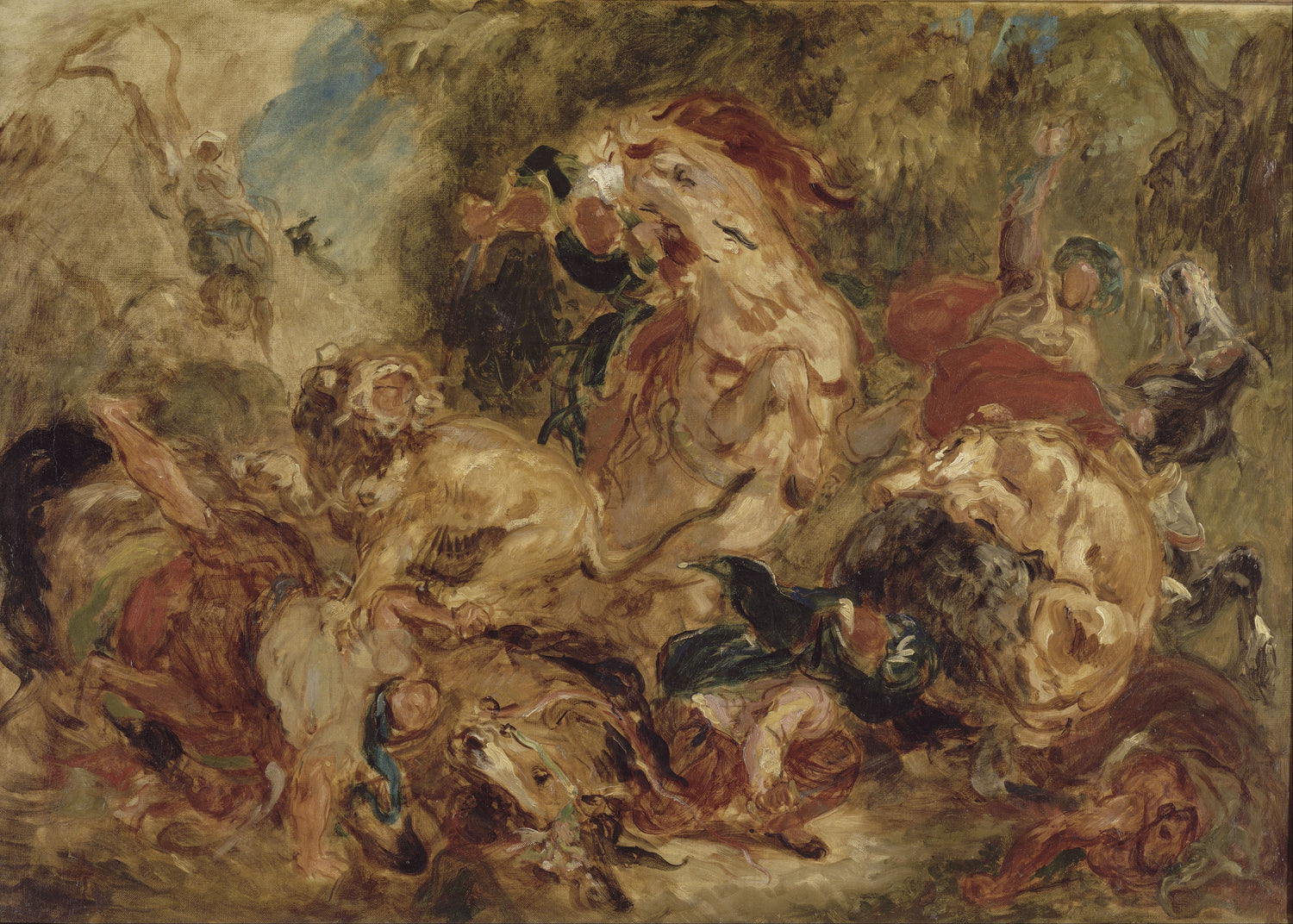 Eugène_Delacroix_-_The_Lion_Hunt - Oil Painting Haven