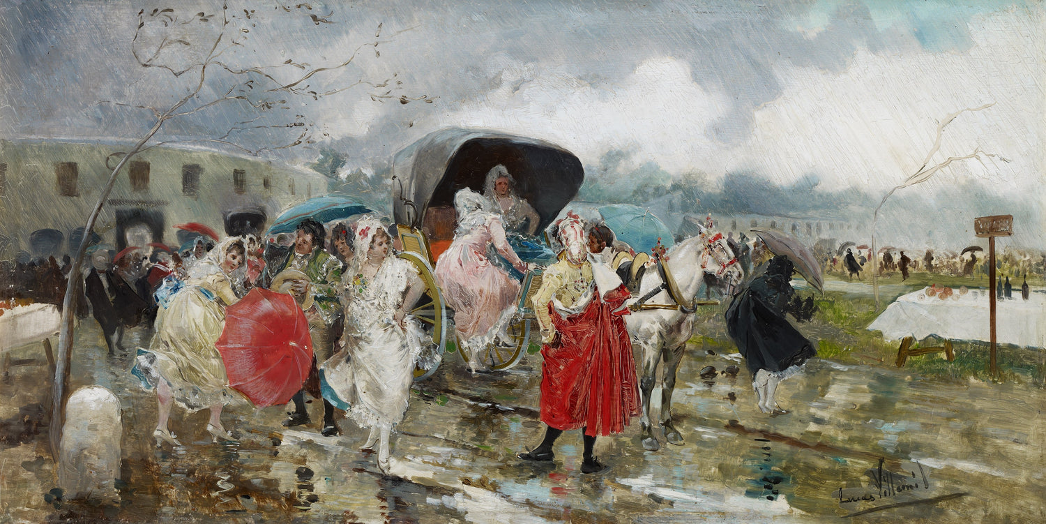 Eugenio_Lucas_Villaamil_Leaving_the_Bullring_Rain - Oil Painting Haven