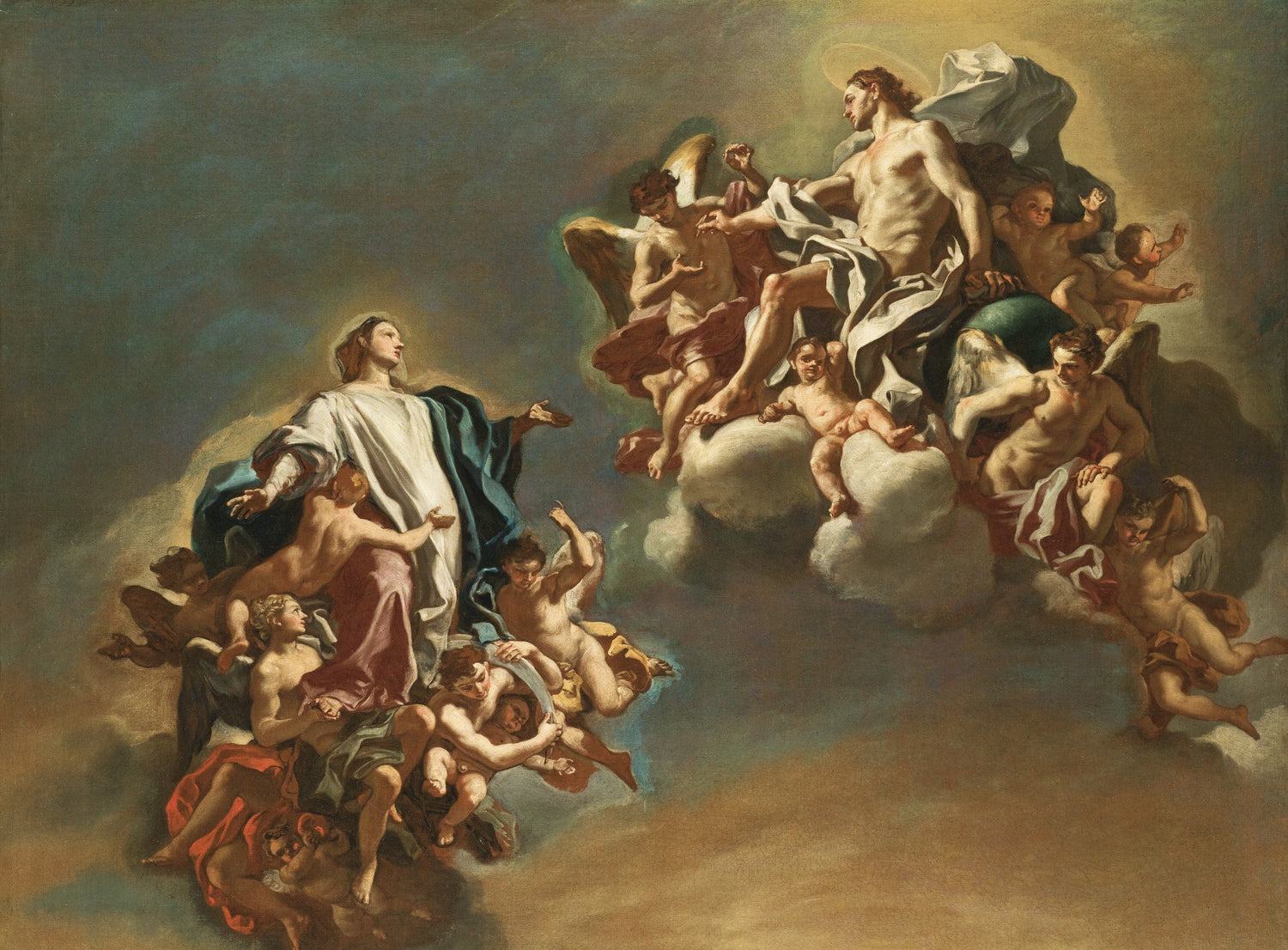 FRANCESCO SOLIMENA-THE ASSUMPTION OF THE VIRGIN - Oil Painting Haven