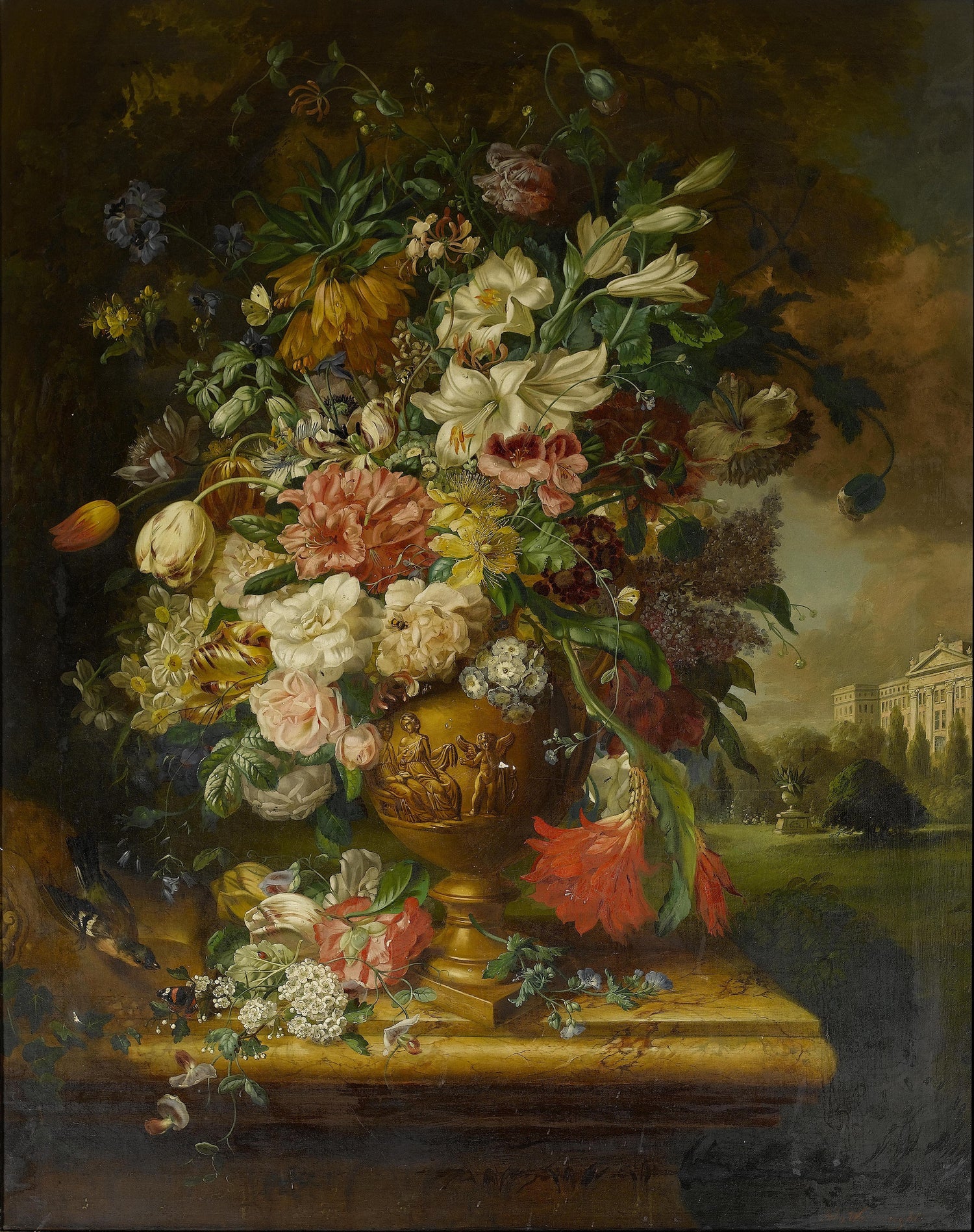 Flower in a Vase #0067 - Oil Painting Haven