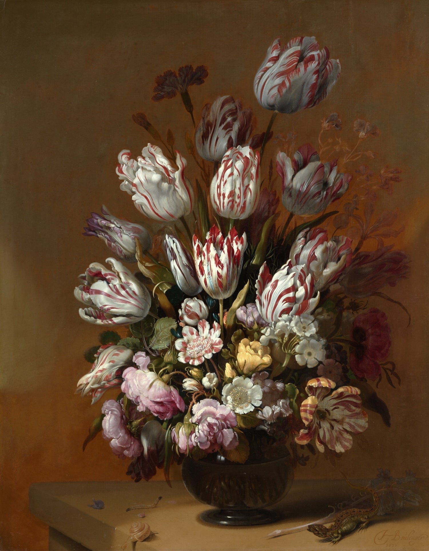 Flower in a Vase #0076 - Oil Painting Haven