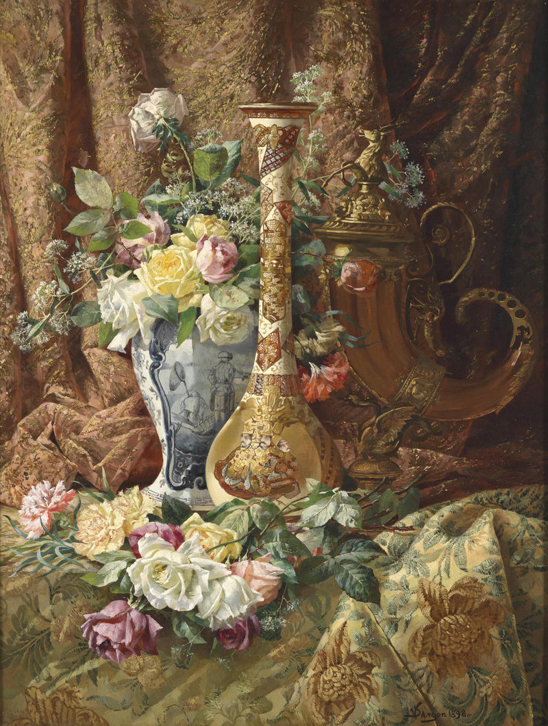 Flower in a Vase #0094 - Oil Painting Haven Oil Painting Haven