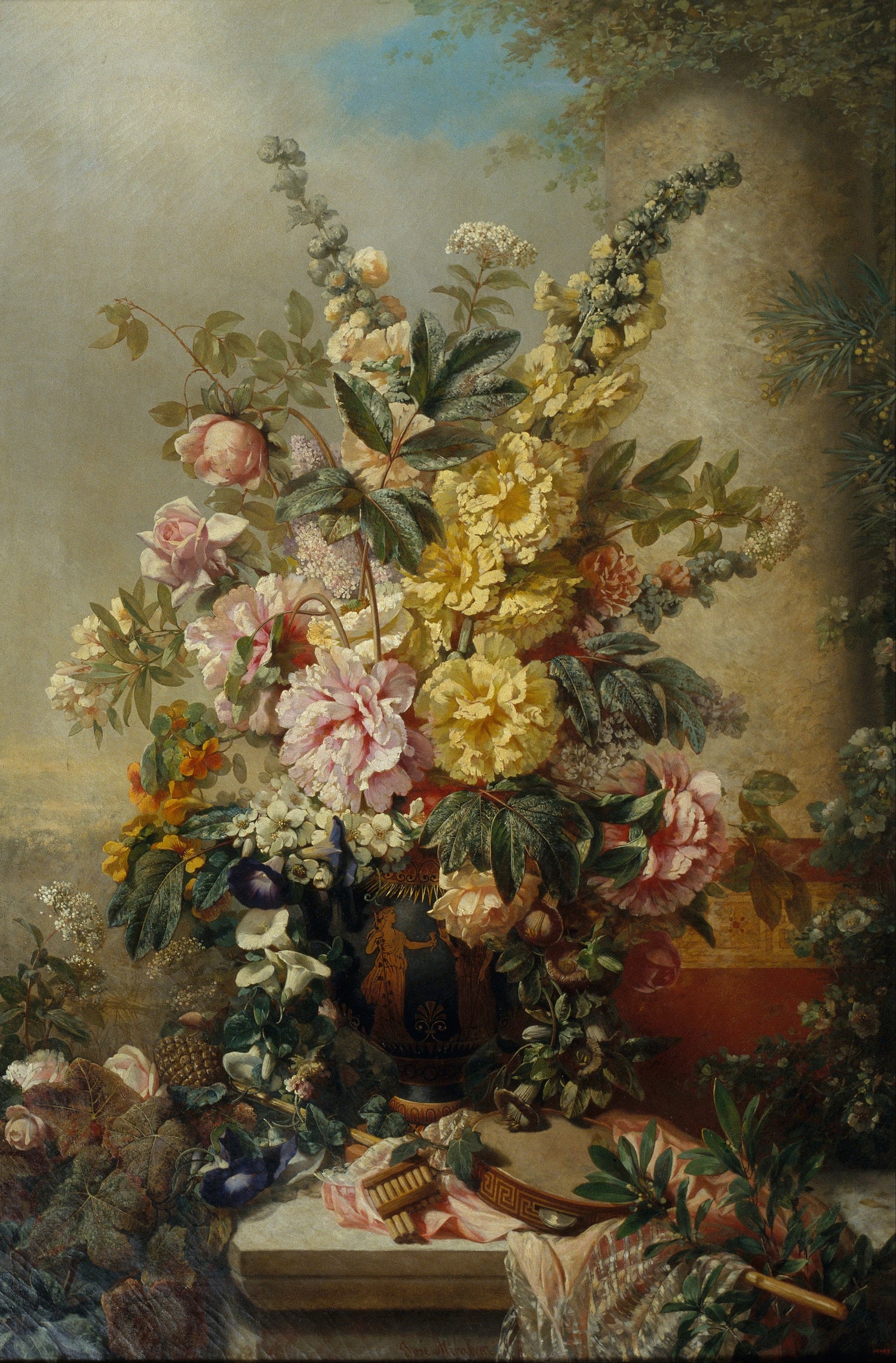 Flower in a Vase #0096 - Oil Painting Haven