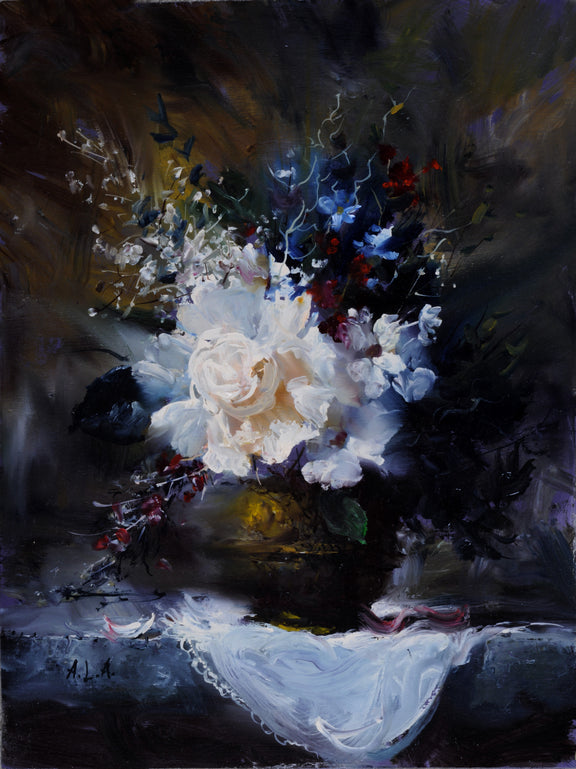 Flower in a Vase #S20044 - Oil Painting Haven Oil Painting Haven