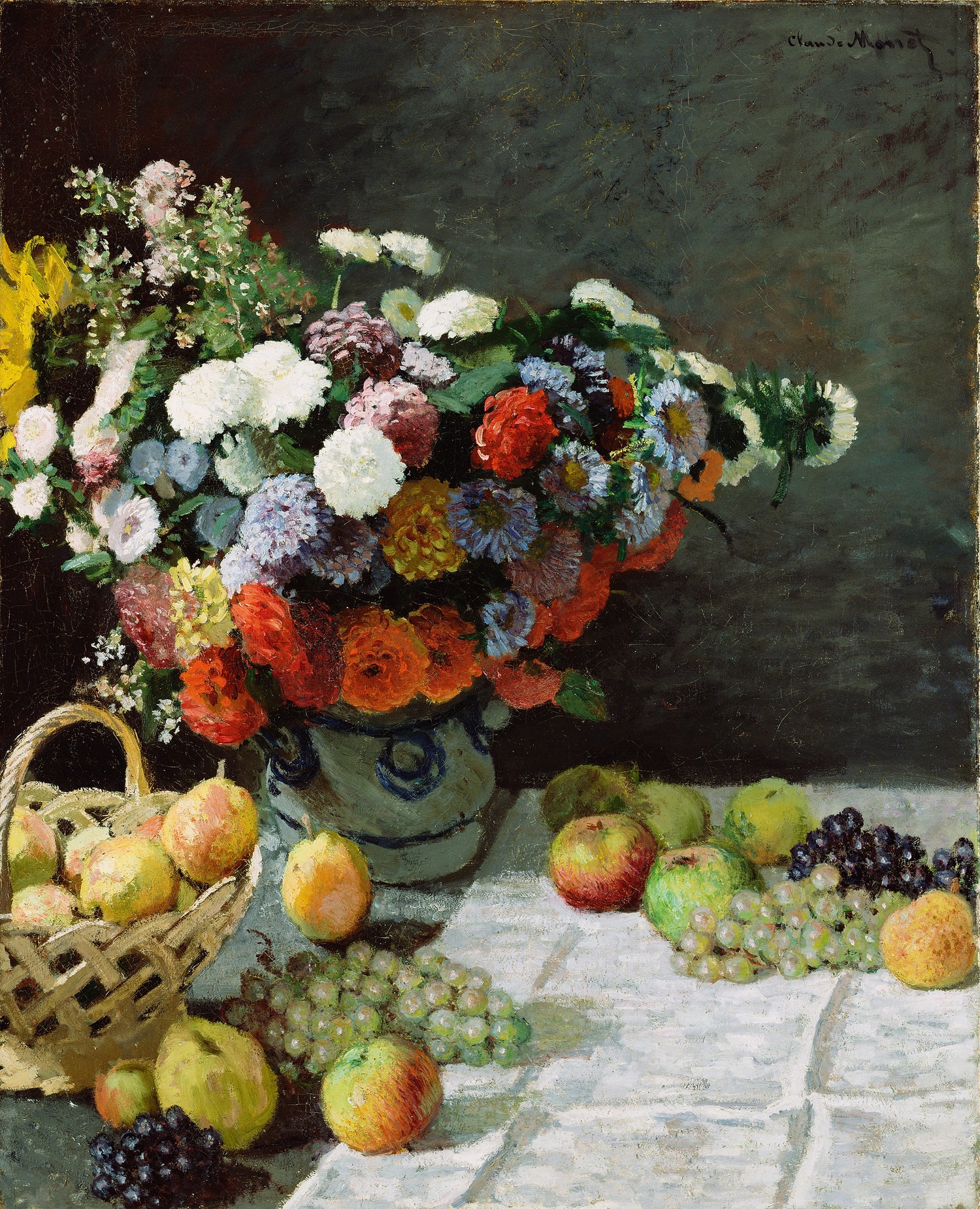 Flowers and fruit, 1869 - Oil Painting Haven