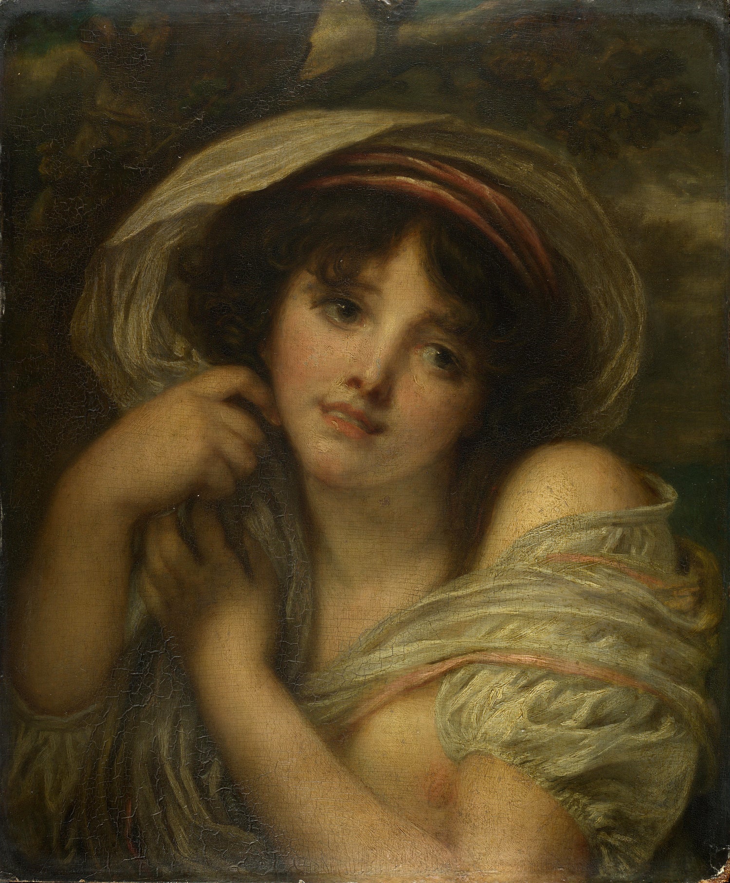 Follower of Jean Baptiste Greuze   A Girl - Oil Painting Haven