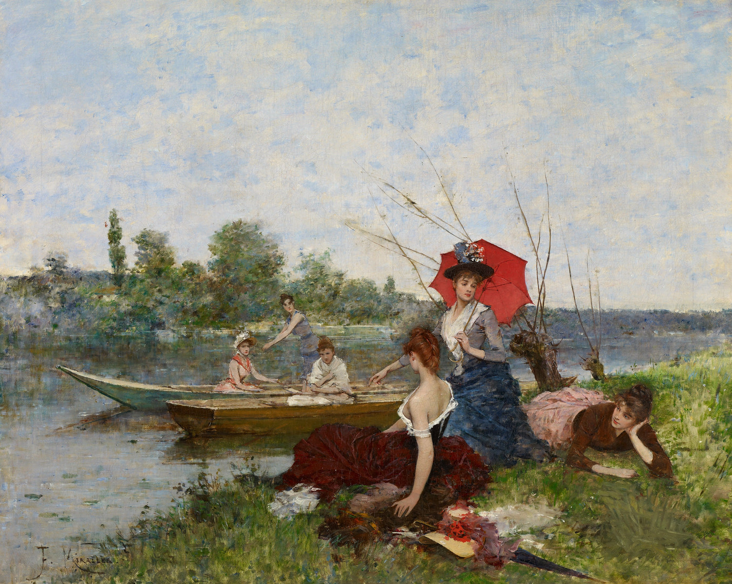 Francesc_Miralles_i_Galaup_Boating - Oil Painting Haven