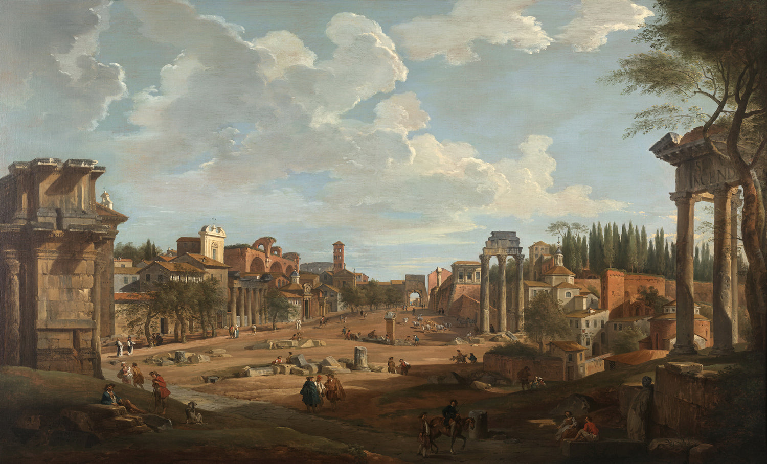 GIOVANNI PAOLO PANINI-VIEW OF ROME - Oil Painting Haven