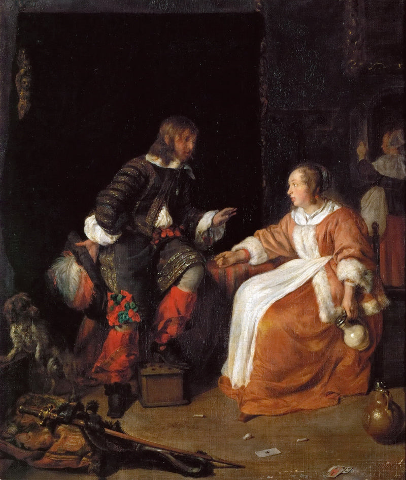 Gabriel Metsu -- Lady and Officer - Oil Painting Haven Oil Painting Haven