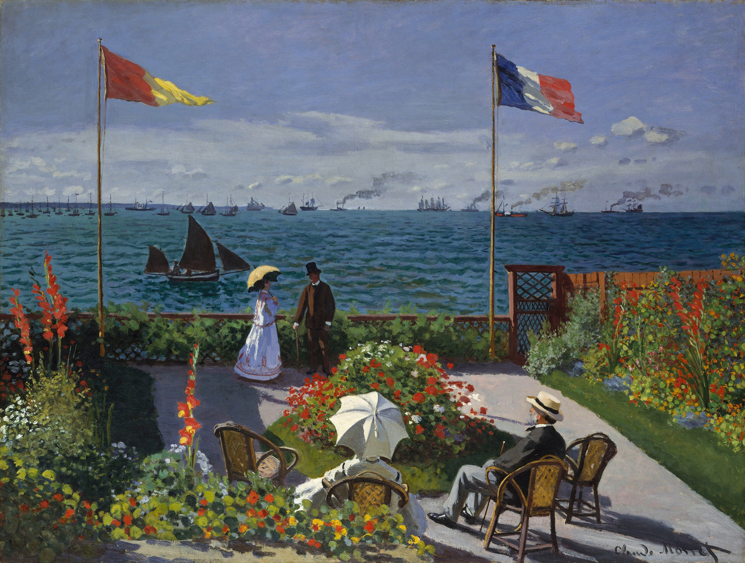 Garden at Sainte-Adresse, 1867 - Oil Painting Haven