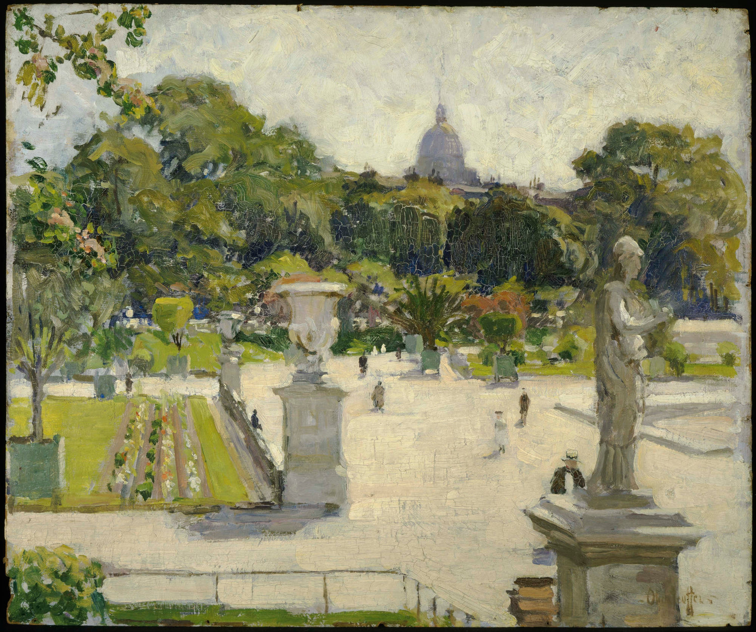 George Oberteuffer (1878–1940)-Luxembourg Gardens - Oil Painting Haven