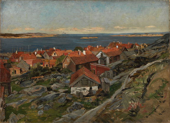 Gerhard_Munthe_-_View_of_Nevlunghavn - Oil Painting Haven Oil Painting Haven