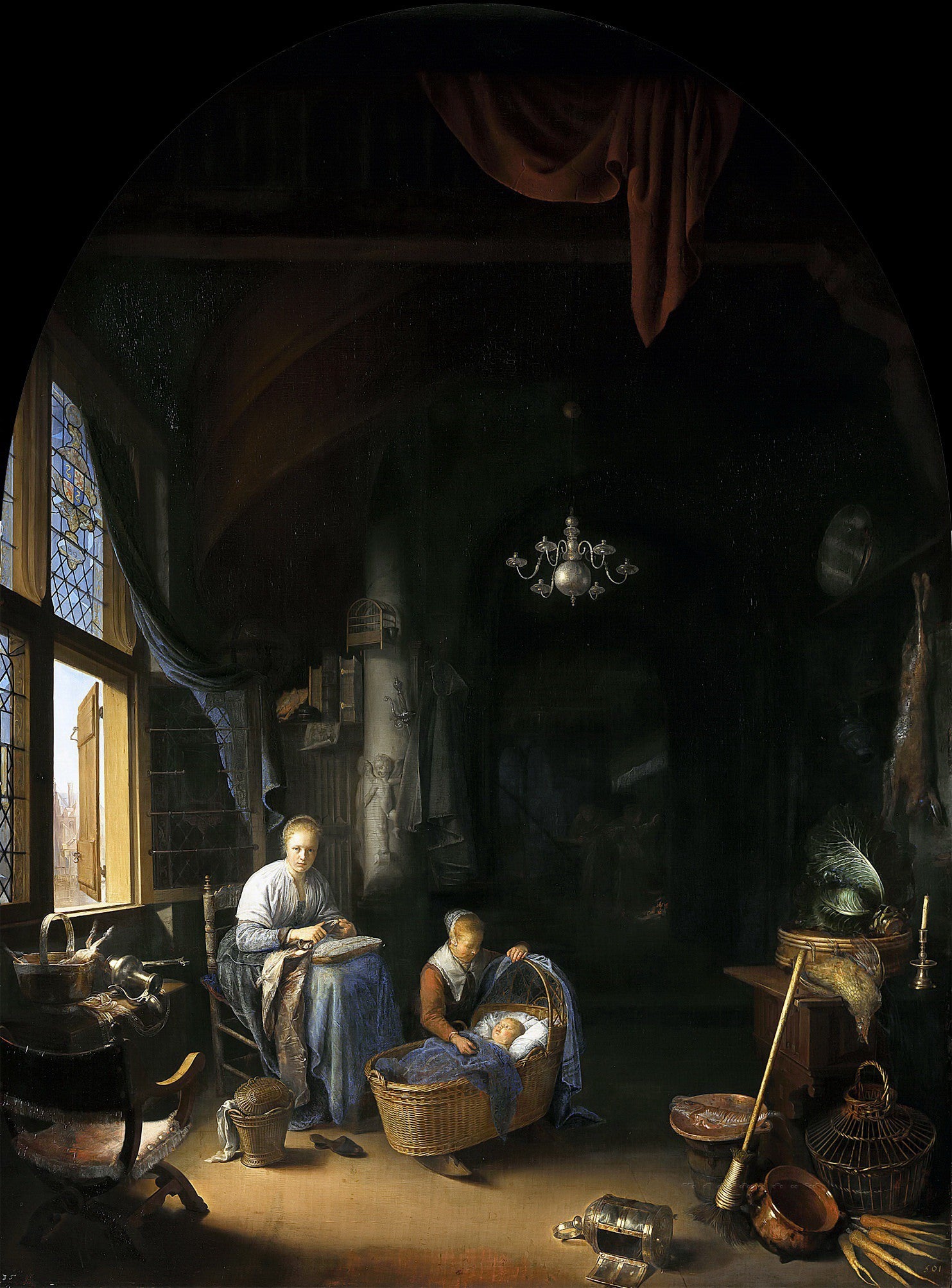 Gerrit Dou - The Young Mother - Oil Painting Haven