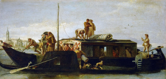 Giovanni Domenico Tiepolo -- Venetian Mailbarge - Oil Painting Haven Oil Painting Haven