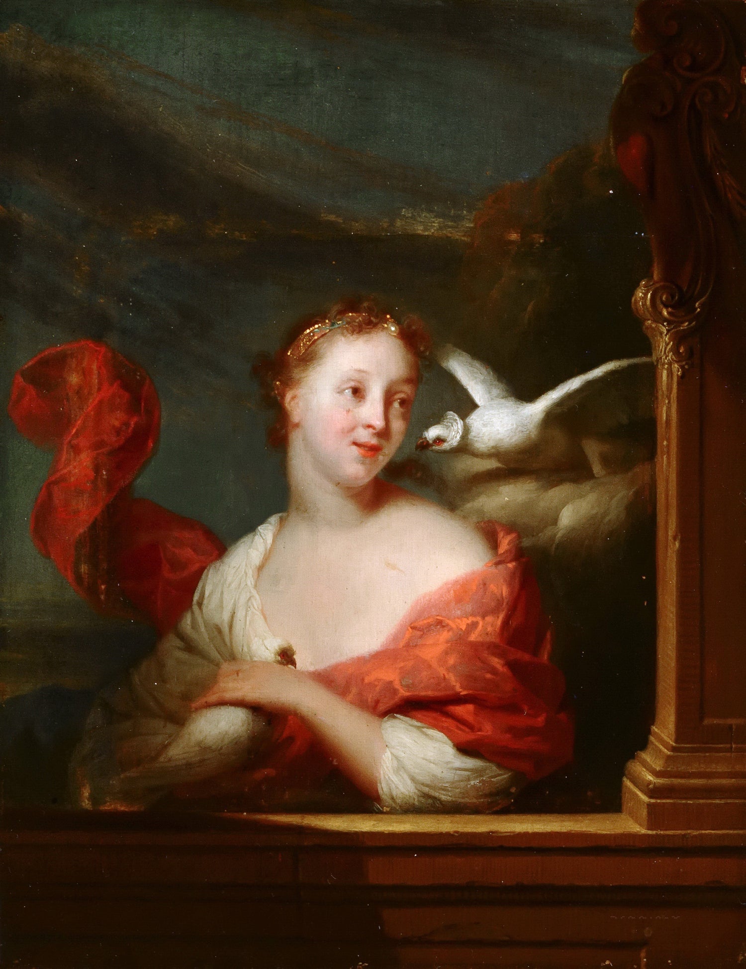 Godfried Schalcken - Young Woman with Pigeons - Oil Painting Haven