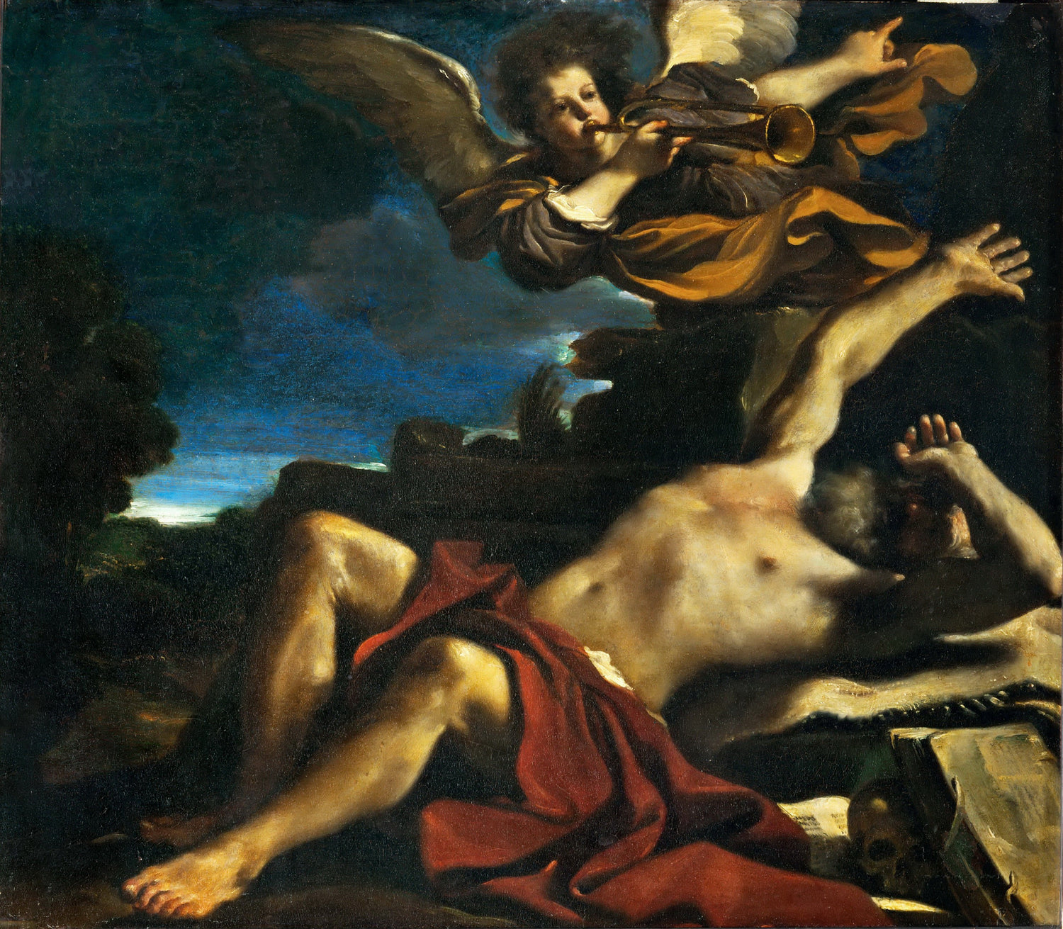 Guercino (1591-1666) -- Vision of Saint Jerome - Oil Painting Haven