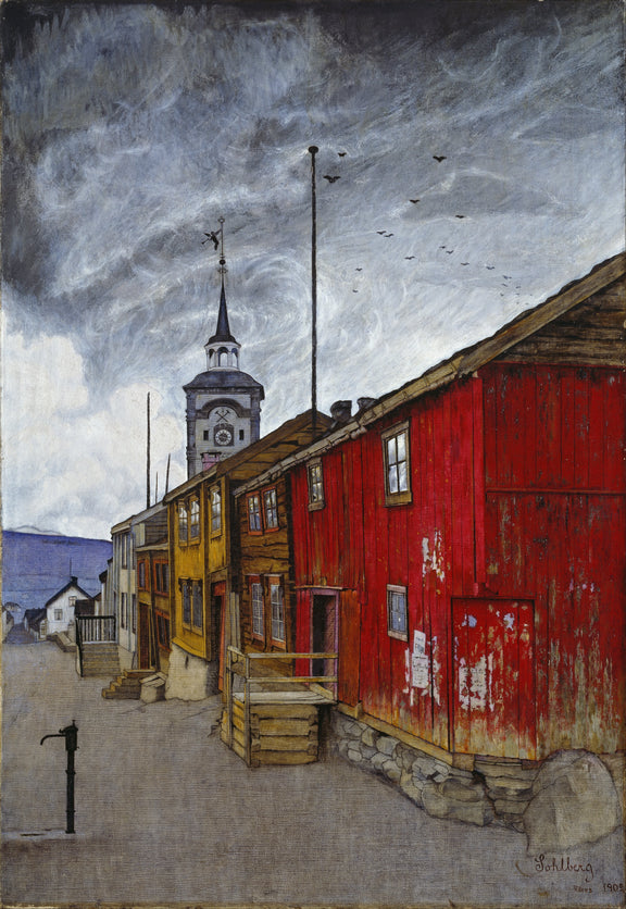 Harald_Sohlberg_-_Street_in_Roros - Oil Painting Haven Oil Painting Haven