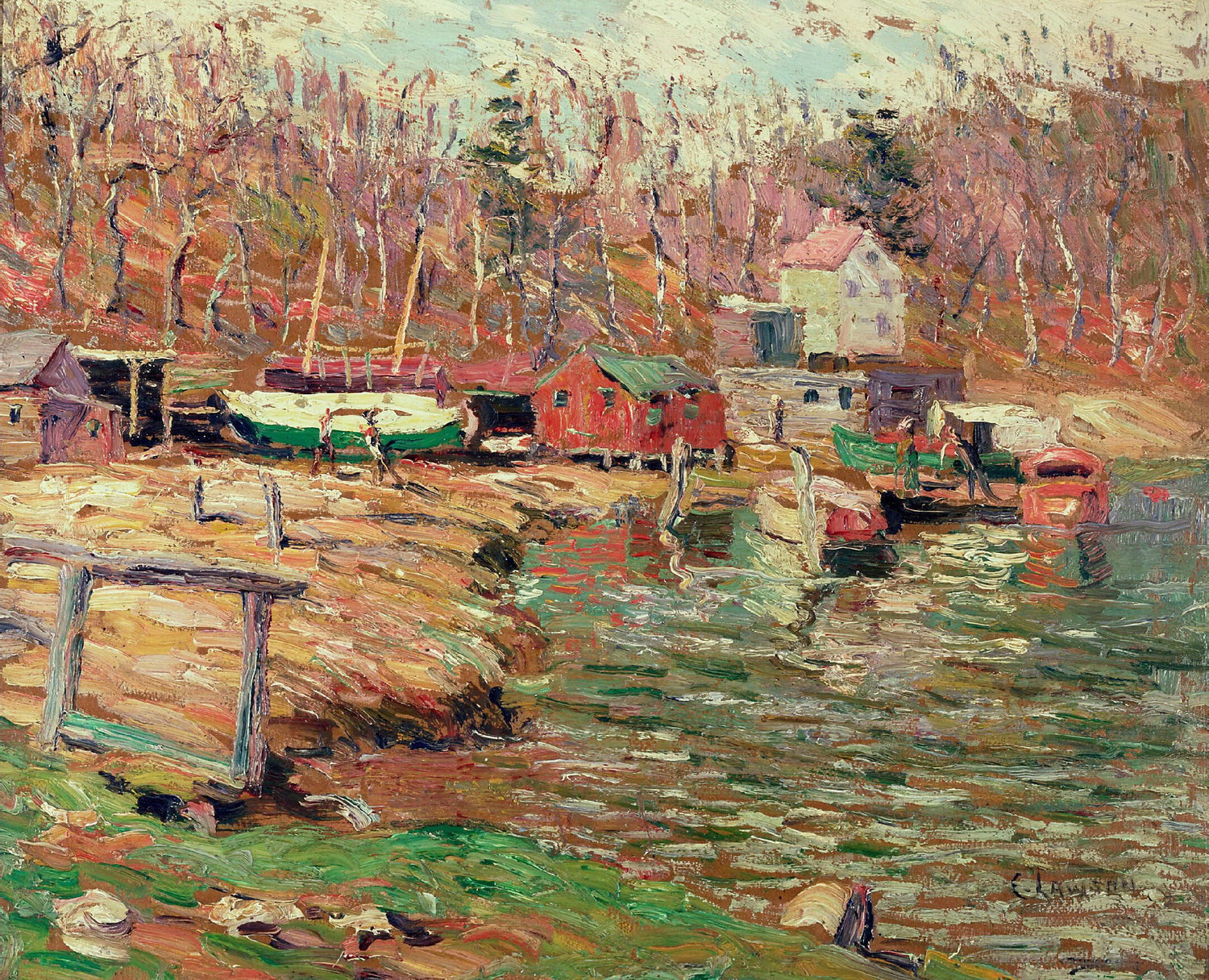 Harlem River Scene, 1900 - Oil Painting Haven