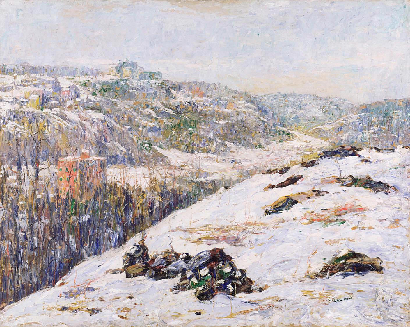 Harlem River, Winter, 1910 - Oil Painting Haven