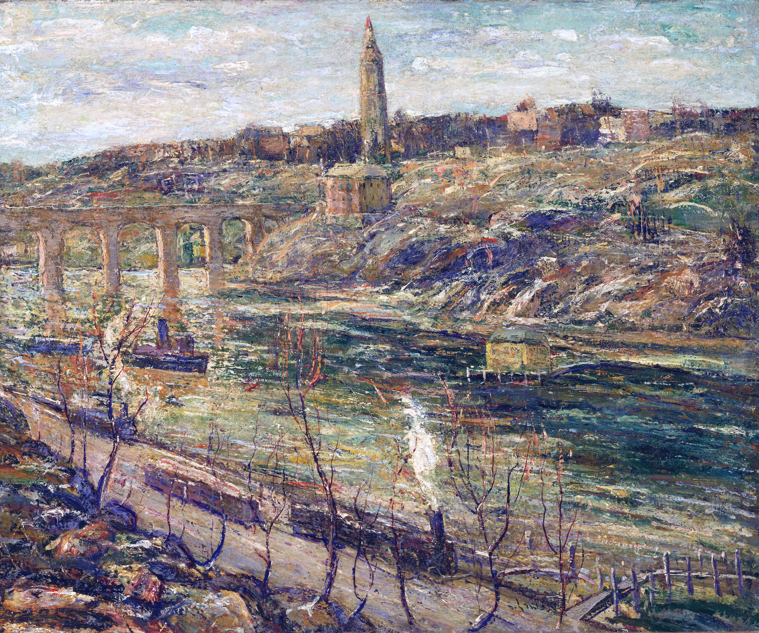 Harlem River at High Bridge, 1915 - Oil Painting Haven