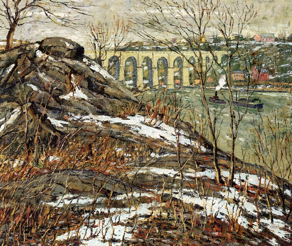 Harlem River in Winter, 1906 - Oil Painting Haven