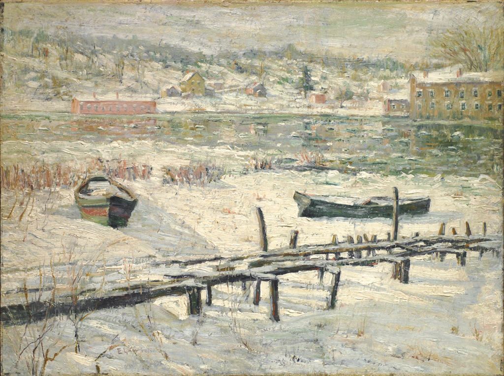 Harlem River in Winter, 1907 - Oil Painting Haven