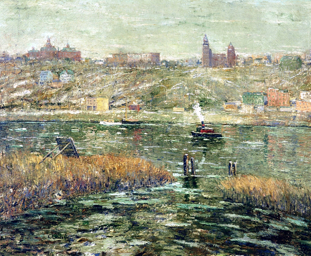 Harlem River in Winter, 1913-15 - Oil Painting Haven