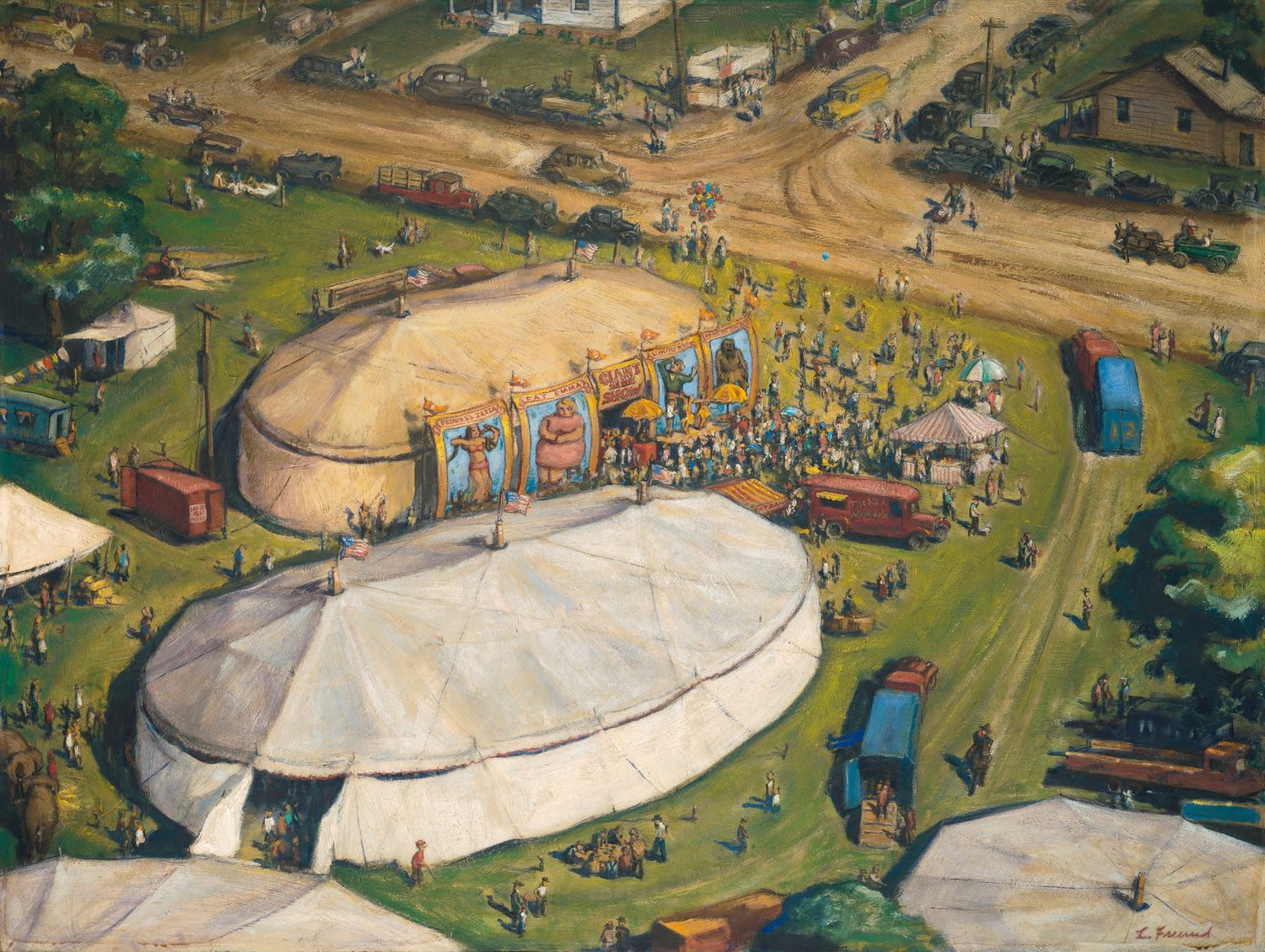 Harry Louis Freund - Circus, ca. 1935 - Oil Painting Haven