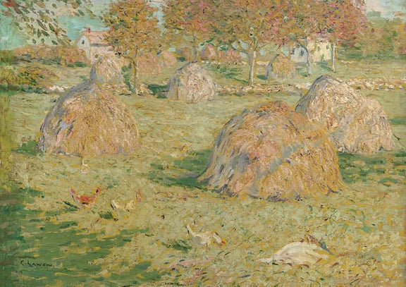 Haystacks on the Farm - Oil Painting Haven Oil Painting Haven