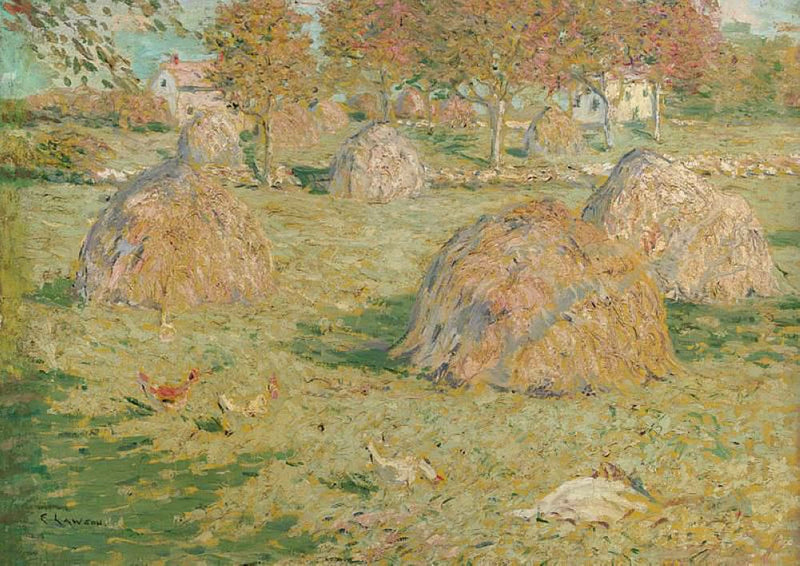 Haystacks on the Farm - Oil Painting Haven Oil Painting Haven