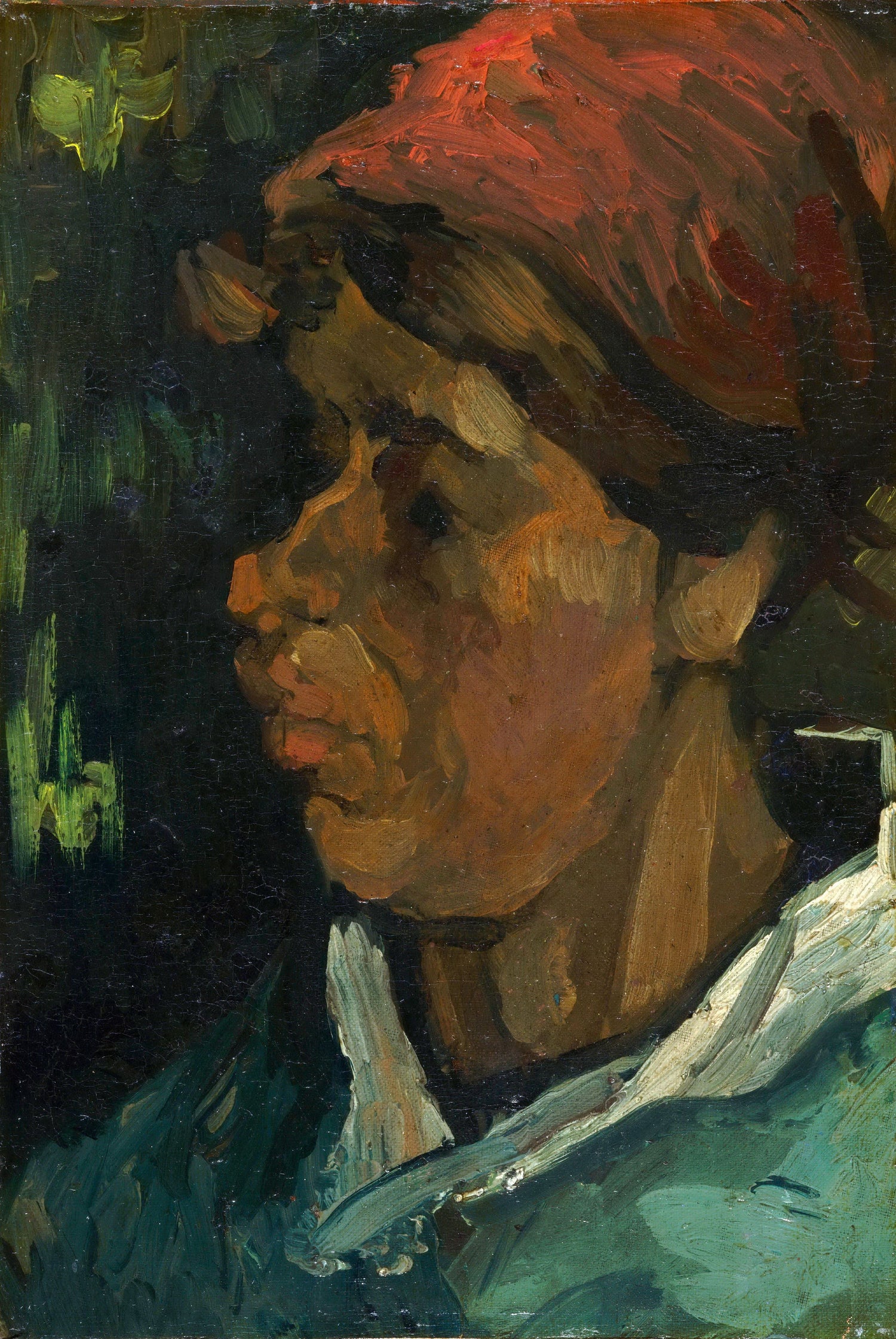 Head of a Peasant Woman with Cap - Oil Painting Haven