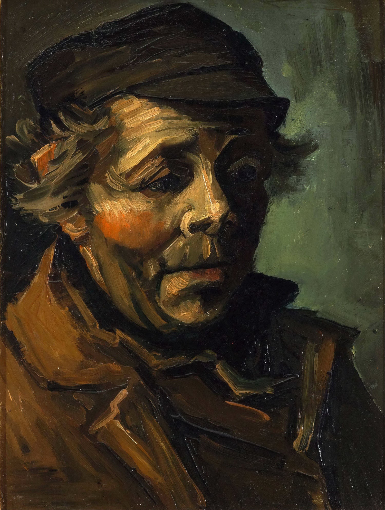 Head of a Peasant with Cap - Oil Painting Haven