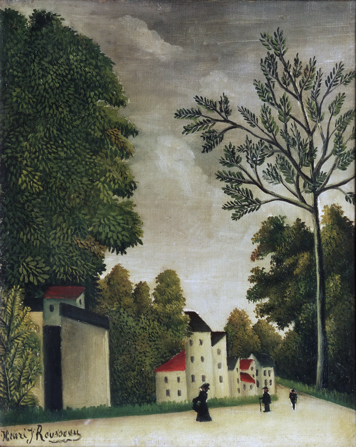 Henri-Julien-Félix Rousseau, French, 1844-1910 -- Village Street - Oil Painting Haven