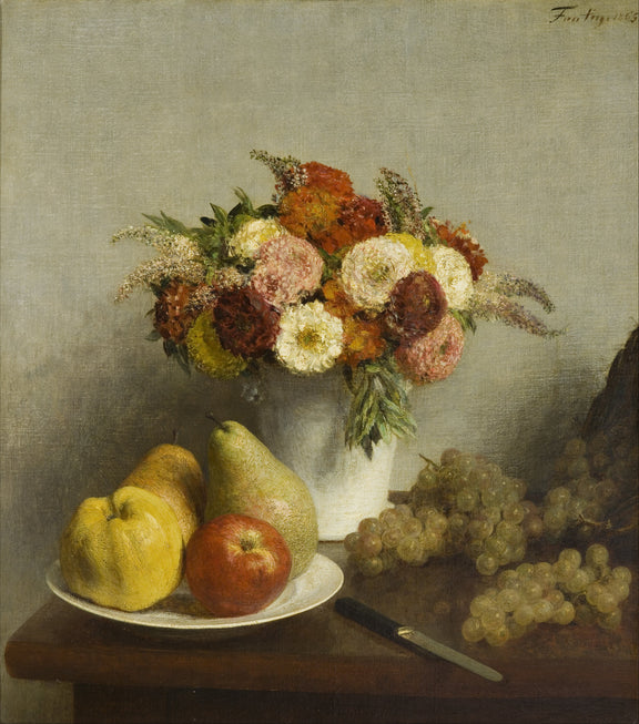 Henri_Fantin-Latour_-_Flowers_and_Fruit - Oil Painting Haven Oil Painting Haven