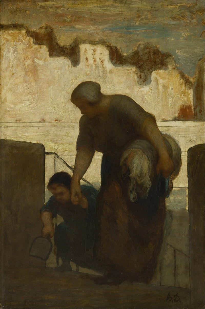 Honoré_Daumier_-_The_Laundress - Oil Painting Haven Oil Painting Haven